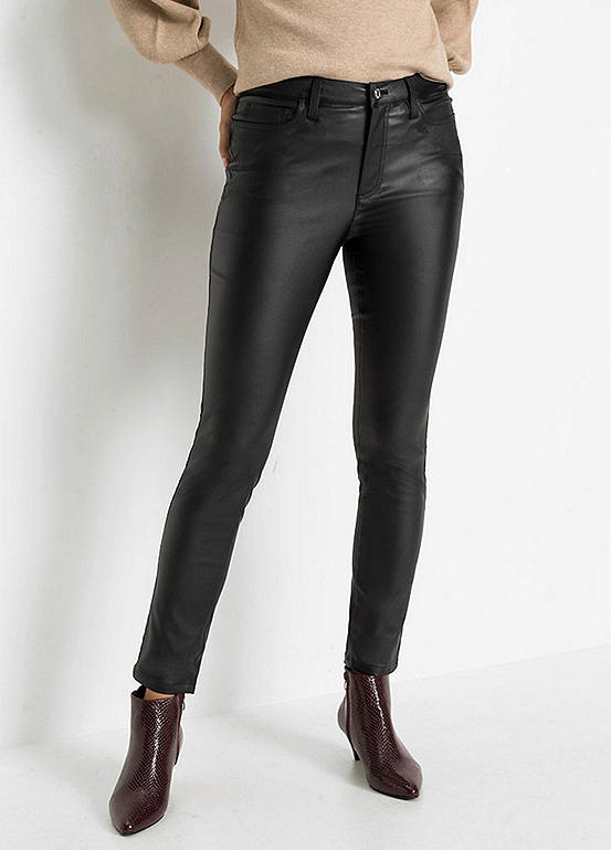 Coated Skinny Fit Trousers