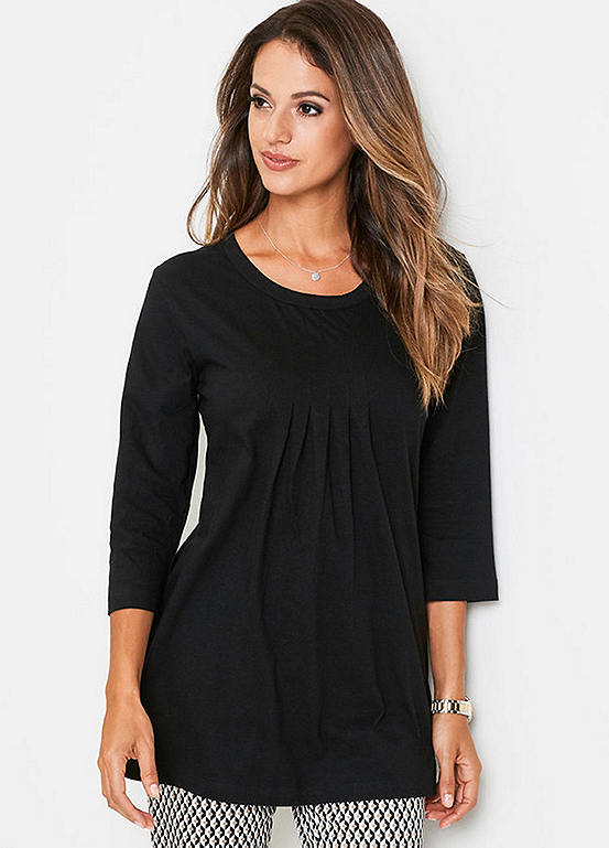 Cropped Sleeve Jersey Tunic
