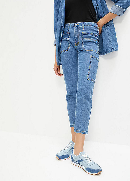 Cropped Utility Jeans