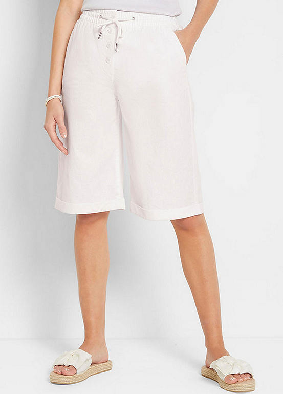 Elasticated Waist Linen Shorts