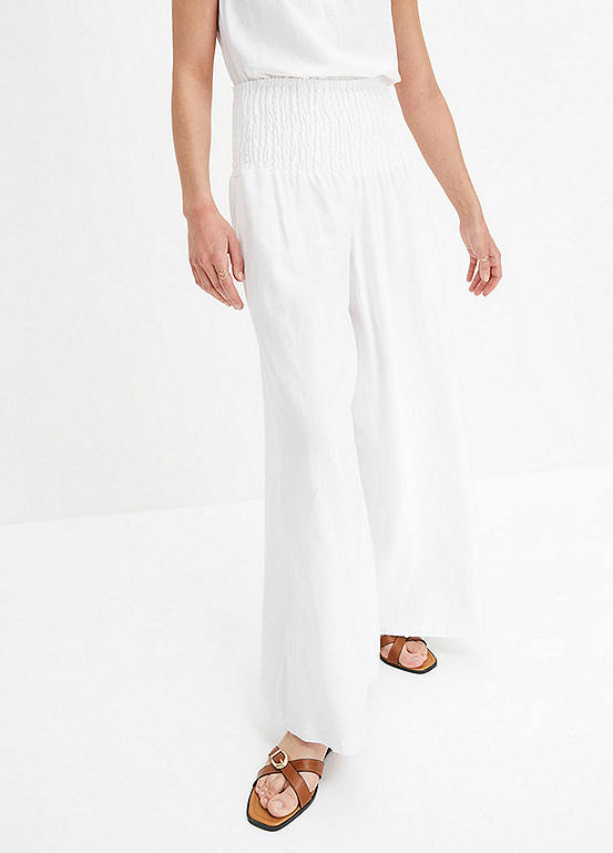 Elasticated Wide Leg Palazzo Pants by bonprix | bonprix