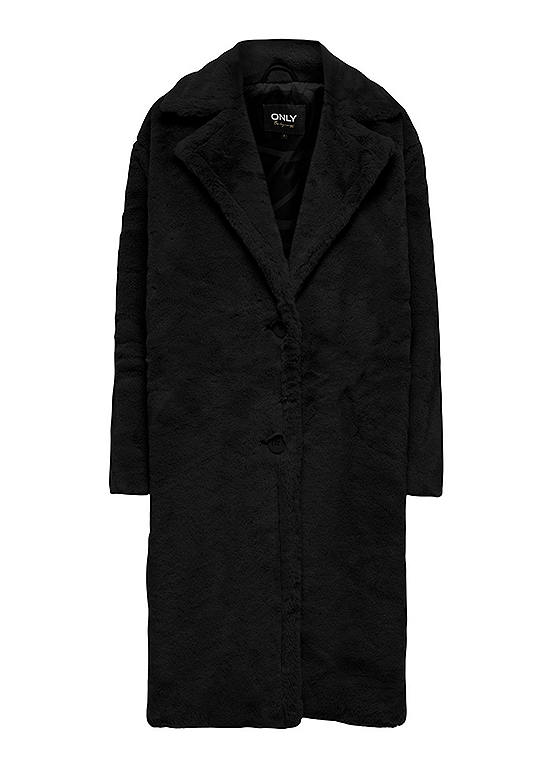 Faux Fur 2-Button Coat by Only