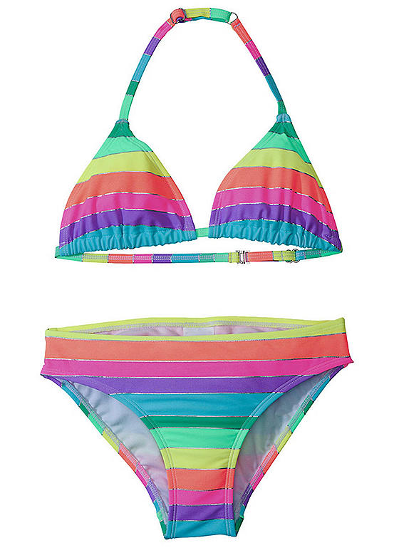 Girls Rainbow Stripe Bikini Set