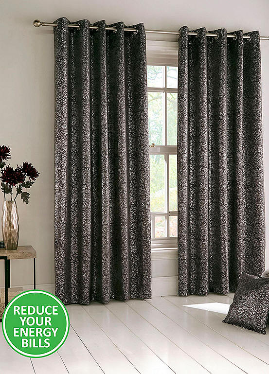 Halo Pair of Blockout Thermal Eyelet Curtains bonprix