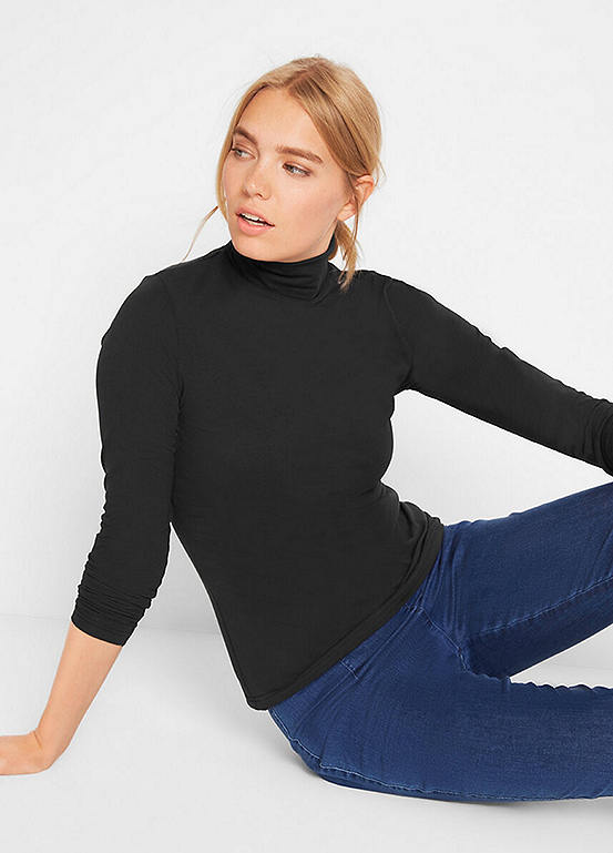 Jersey Polo Neck Jumper