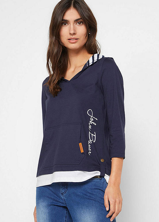 Layered Look Hooded T-Shirt