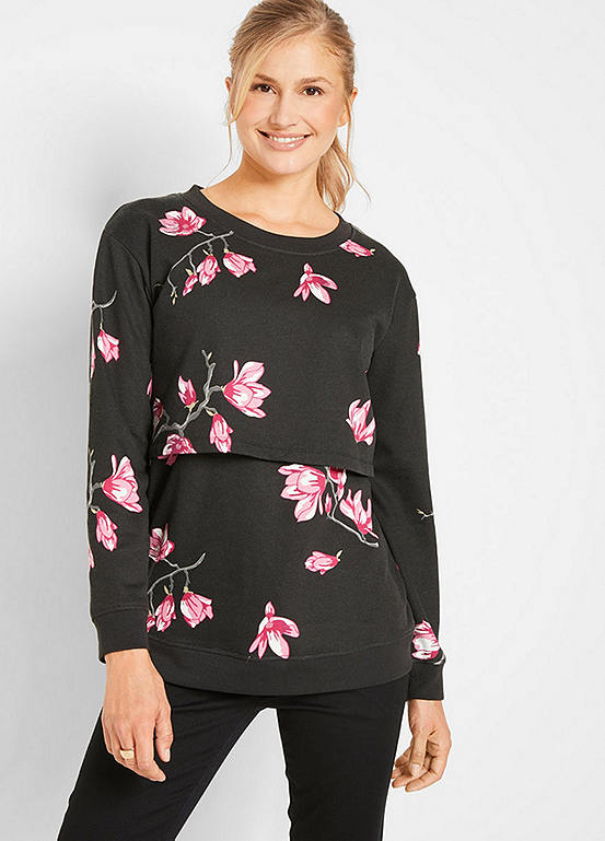 Maternity Floral Sweatshirt
