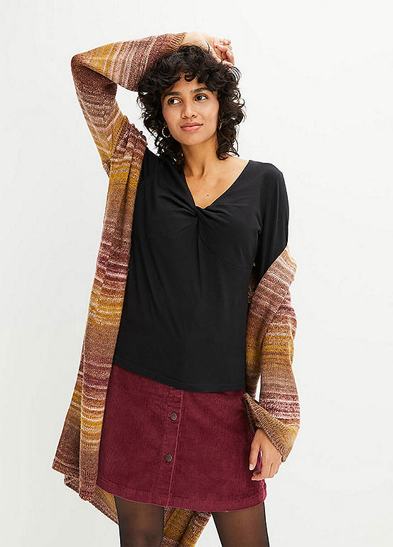 Organic Cotton Twisted V-Neck Top
