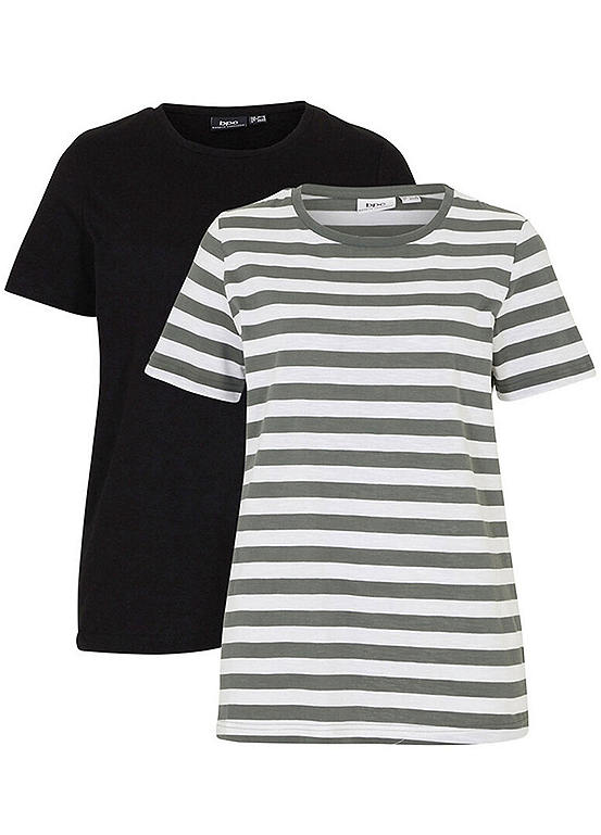 Pack of 2 Crew Neck Stripe T-Shirts