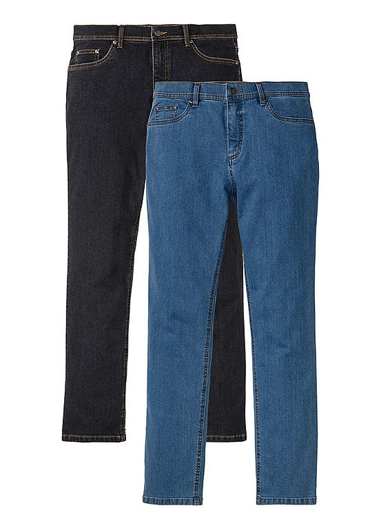 Pack of 2 Straight Stretch Jeans
