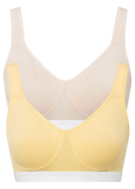 Pack Of 2 Stretch Cotton Bras By Bonprix 