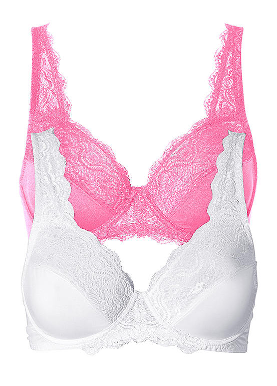 Pack of 2 Underwired Lace Detail Bras