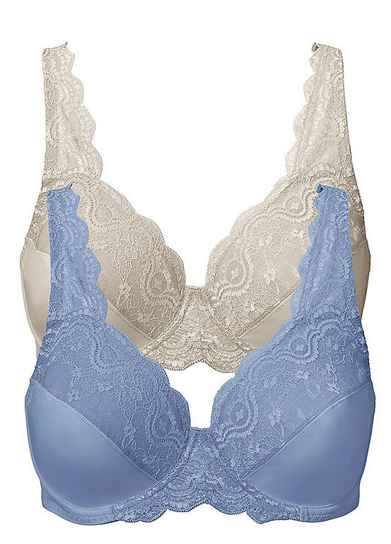 Pack of 2 Underwired Lace Detail Bras
