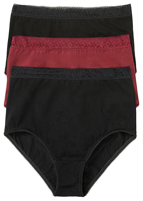 Pack of 3 High Waisted Full Briefs