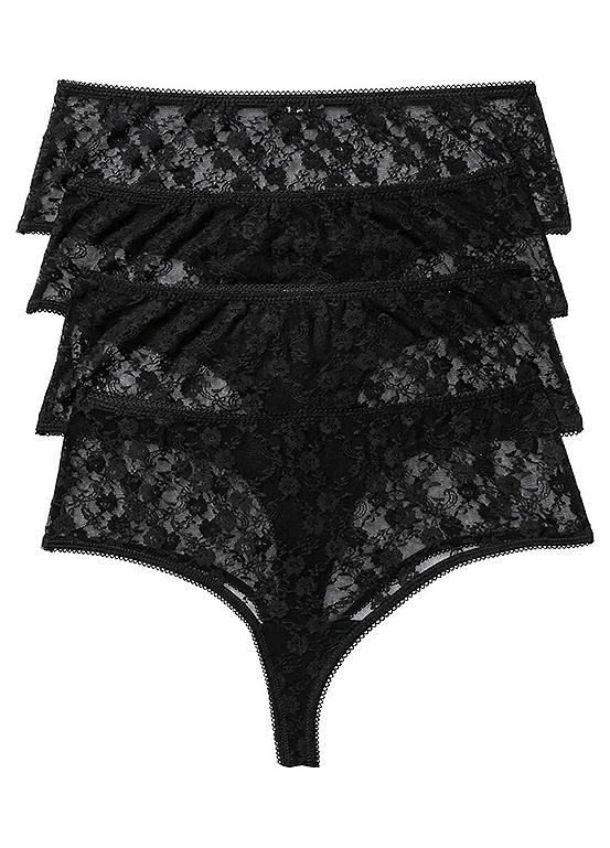 Pack of 4 Lace Thongs