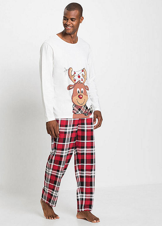 Reindeer Check Christmas Pyjama Set