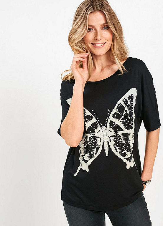 Rhinestone Butterfly T-Shirt by bonprix | bonprix