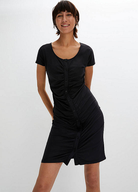 Ruched Button Dress