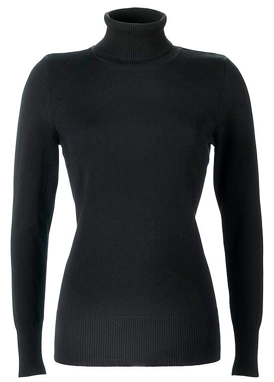 Smooth Knit Polo Neck Jumper by bonprix | bonprix