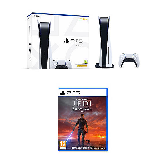 Sony PlayStation 5 (PS5) Disc Console & Star Wars JEDI: Survivor (12 ...