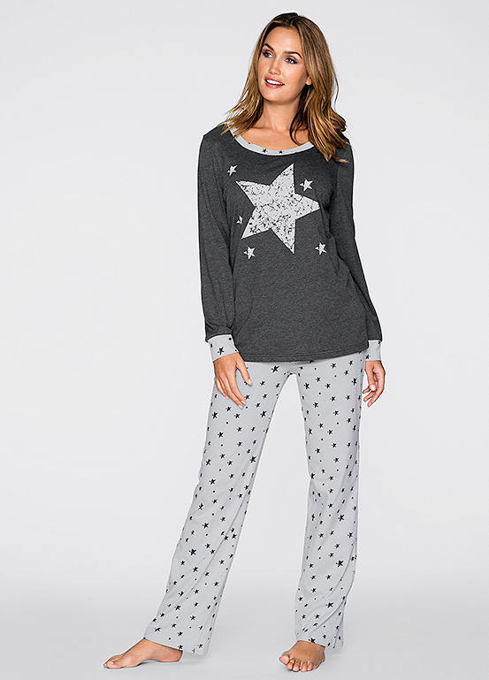 Star Print Long Sleeve Pyjamas