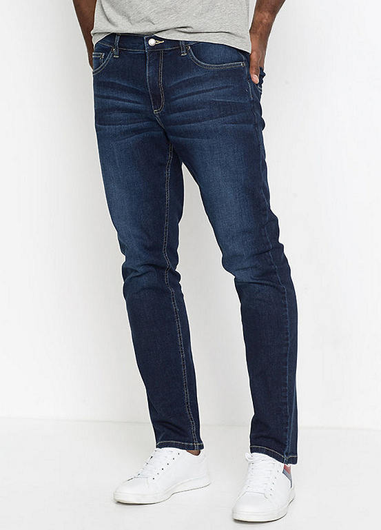 Tapered Stretch Denim Jeans