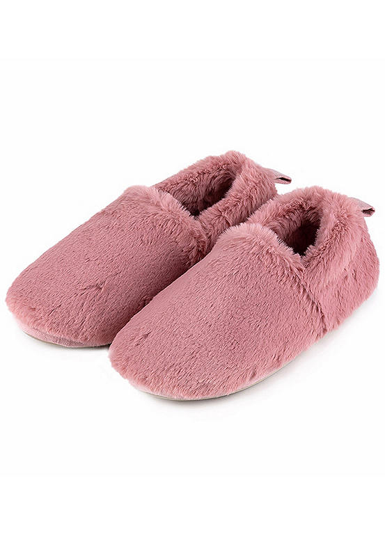 Totes Pink Ladies Faux Fur Full Back Slippers | bonprix