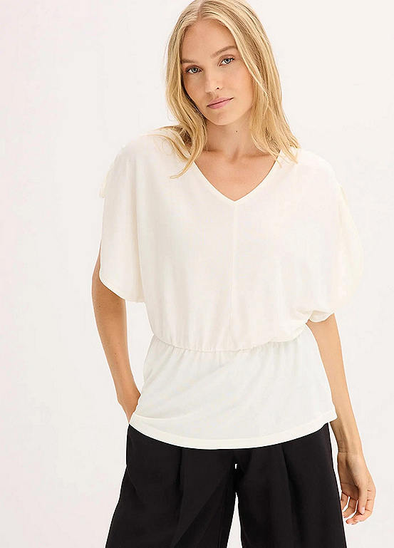 Top Femme CHASER – Cold Shoulder & Peplum – Manches Longues – Gris Foncé – Taille S – Neuf Sans Étiquettes
