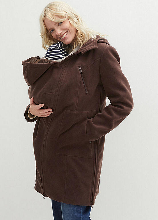 Zip Through Hooded Maternity Coat