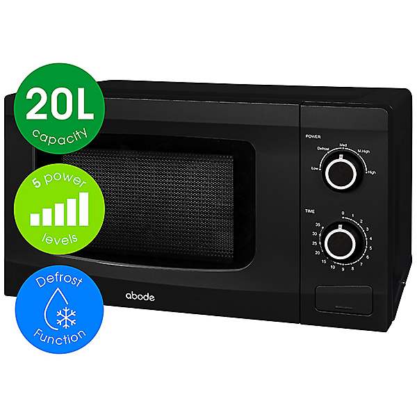 Black 20L 700W Manual Microwave