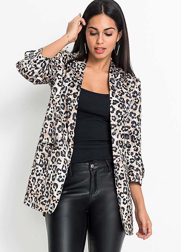 Leopard print hotsell fitted jacket