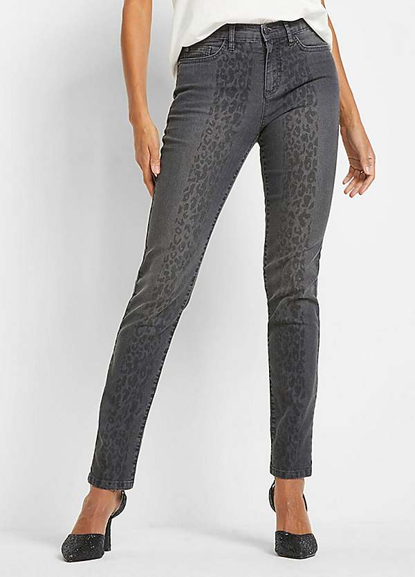 Grey animal 2024 print jeans