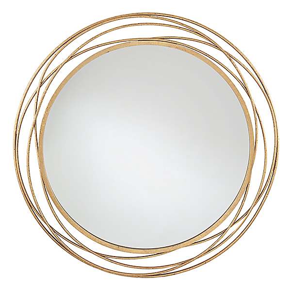 Antique Gold Metal Round Wall Mirror, Antique Round Mirror