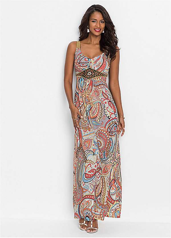 Applique Paisley Maxi Dress