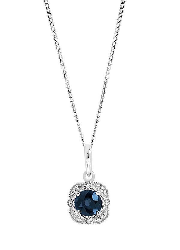 Diamond necklace with on sale sapphire