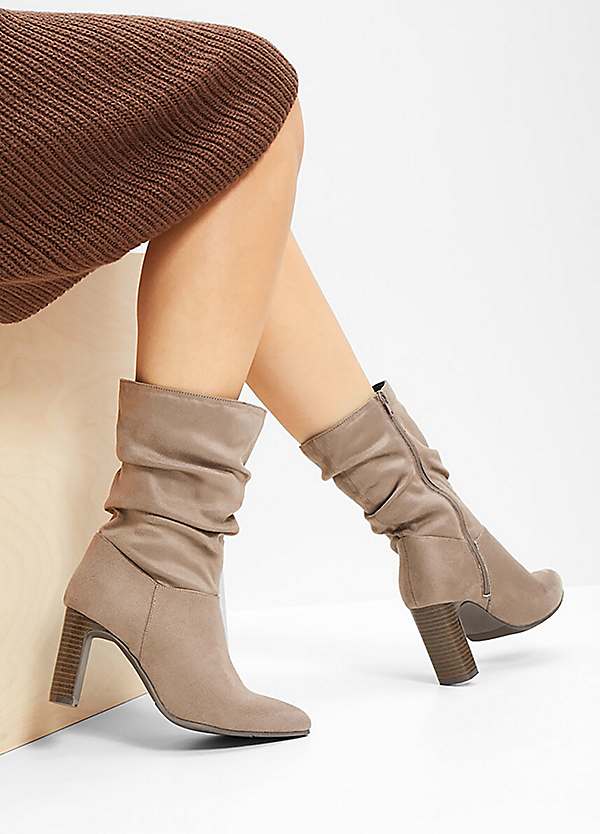 Block Heel Suede Boots