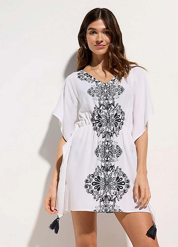 bonprix Boho Print Short Beach Kaftan