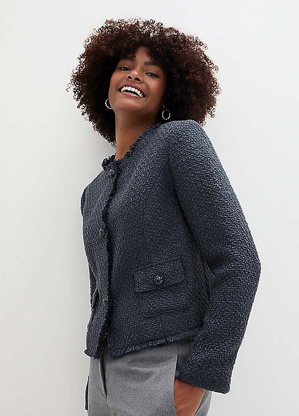 ジャケット ROTATE FW25 'Boucle Short' blazer (1141971725 1725) Boucle Short Jacket Dark Blue - ROTATE Birger Christensen