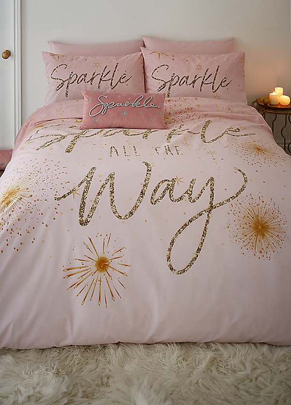 Catherine Lansfield Christmas Pink Sparkle Duvet Cover Set bonprix