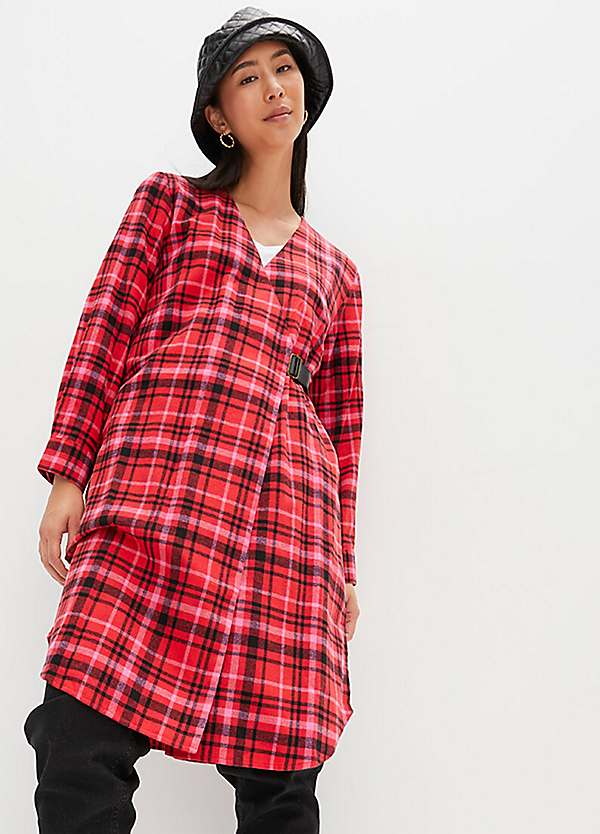 bonprix Check Flannel Longline Blouse