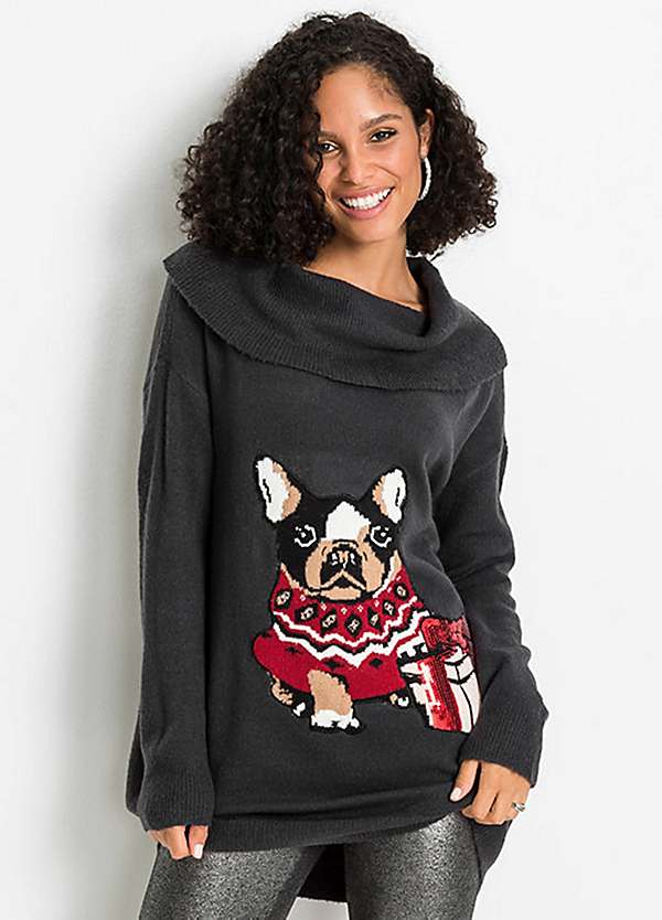 christmas bulldog jumper