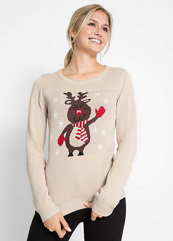 Christmas Long Sleeve Knitted Jumper by bonprix bonprix