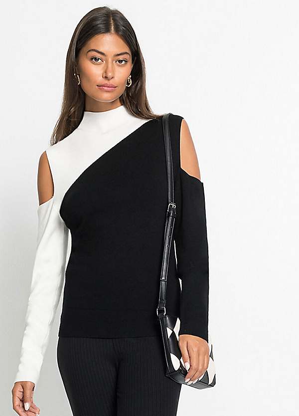 Cold shoulder 2025 black jumper