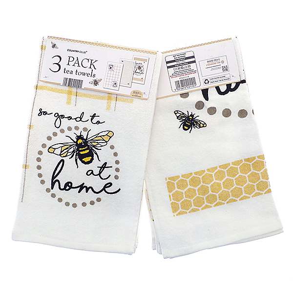 Country Club Bee At Home Set of 3 Tea Towels bonprix