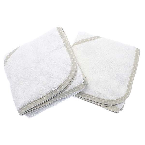 Country Club Elli Raff Pack of 2 White Hooded Baby Towels White