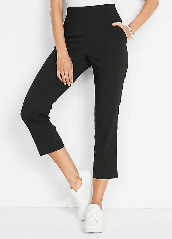 White Bengaline Cropped Trousers