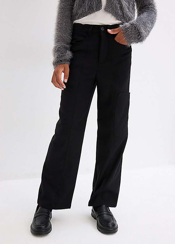 cropped turn up jeans