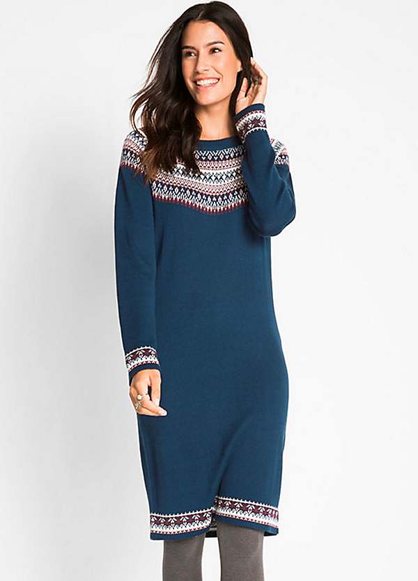 ladies fair isle jumper dress