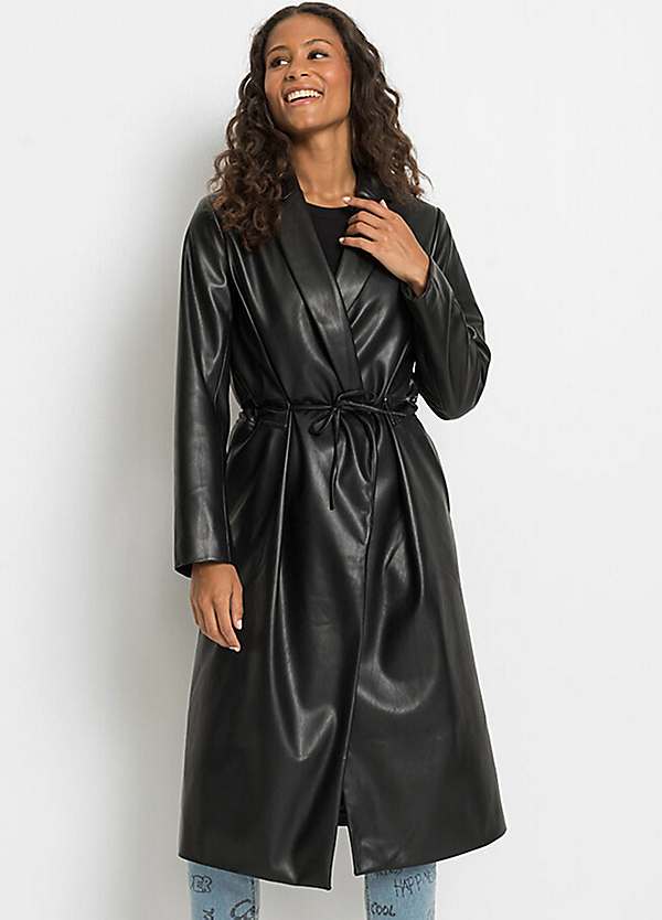 Leather 2025 longline coat