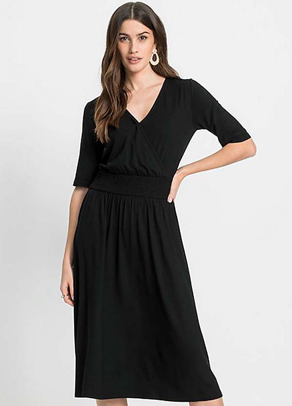 plain black jersey dress